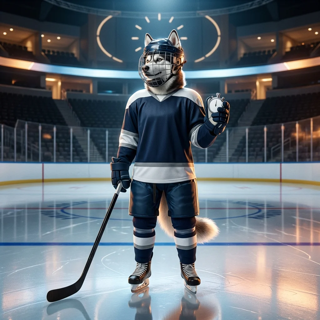 Arte promocional que representa um serviço por hora no NHL, sem texto legível ou sinalização visível.