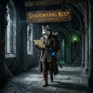 Promotional image for the Shadowfang Keep Boost service in WoW Forever