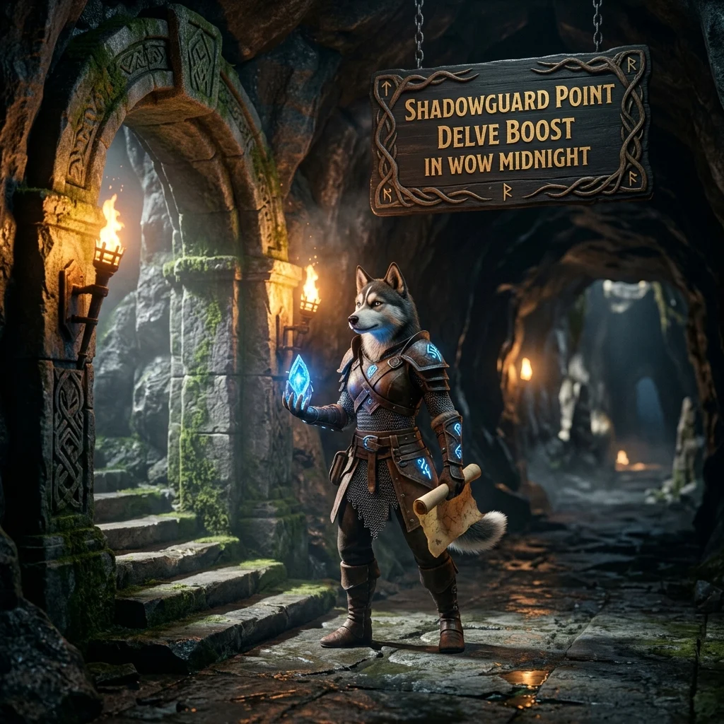 Promotional image for Shadowguard Point Delve Boost in WoW Midnight, representing the service associated with Shadowguard Point Delve.