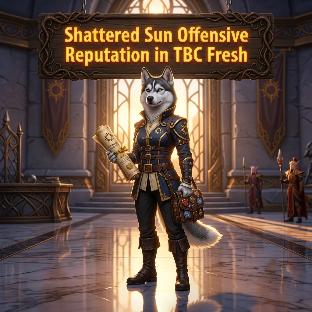 Promotional image for Shattered Sun Offensive Reputation Boost in WoW TBC Classic Anniversary, showing the service theme for WoW TBC Classic Anniversary.