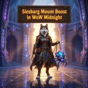 Promotional image for the Siesbarg Mount Boost service in World of Warcraft: Midnight.