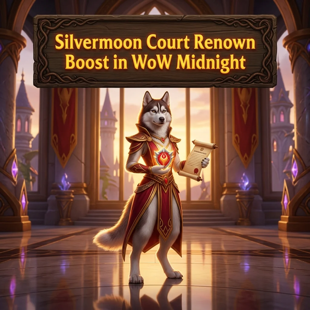 Promotional image representing Silvermoon Court Renown Boost in WoW Midnight