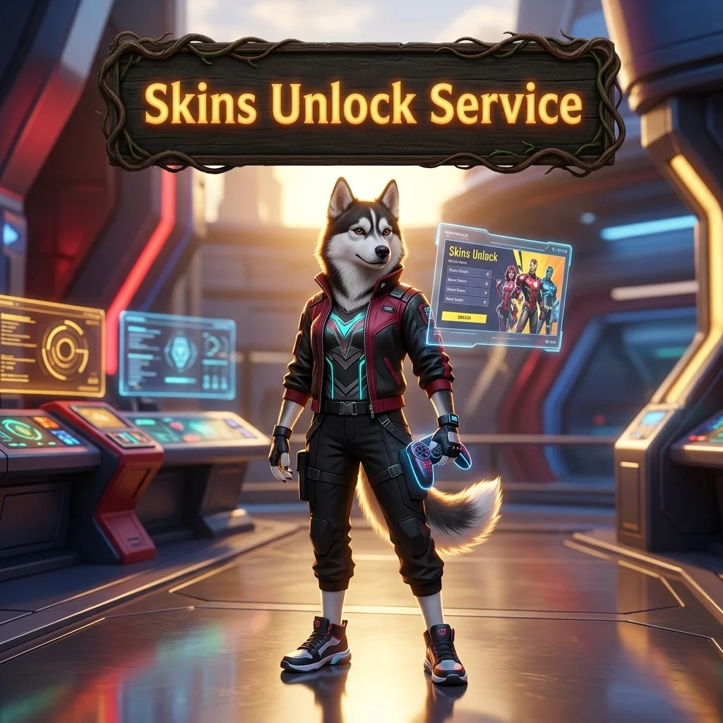 Promotional image for the Skins Unlock Service Boost in Marvel Rivals service