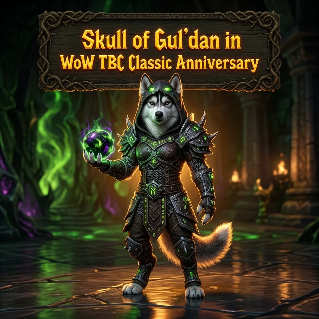Promotional image for Skull of Gul’dan Boost in WoW TBC Classic Anniversary, showing the product theme for this World of Warcraft TBC Classic service.