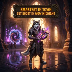 Promotional image for the Smartest in Town Set Boost service in WoW Midnight.
