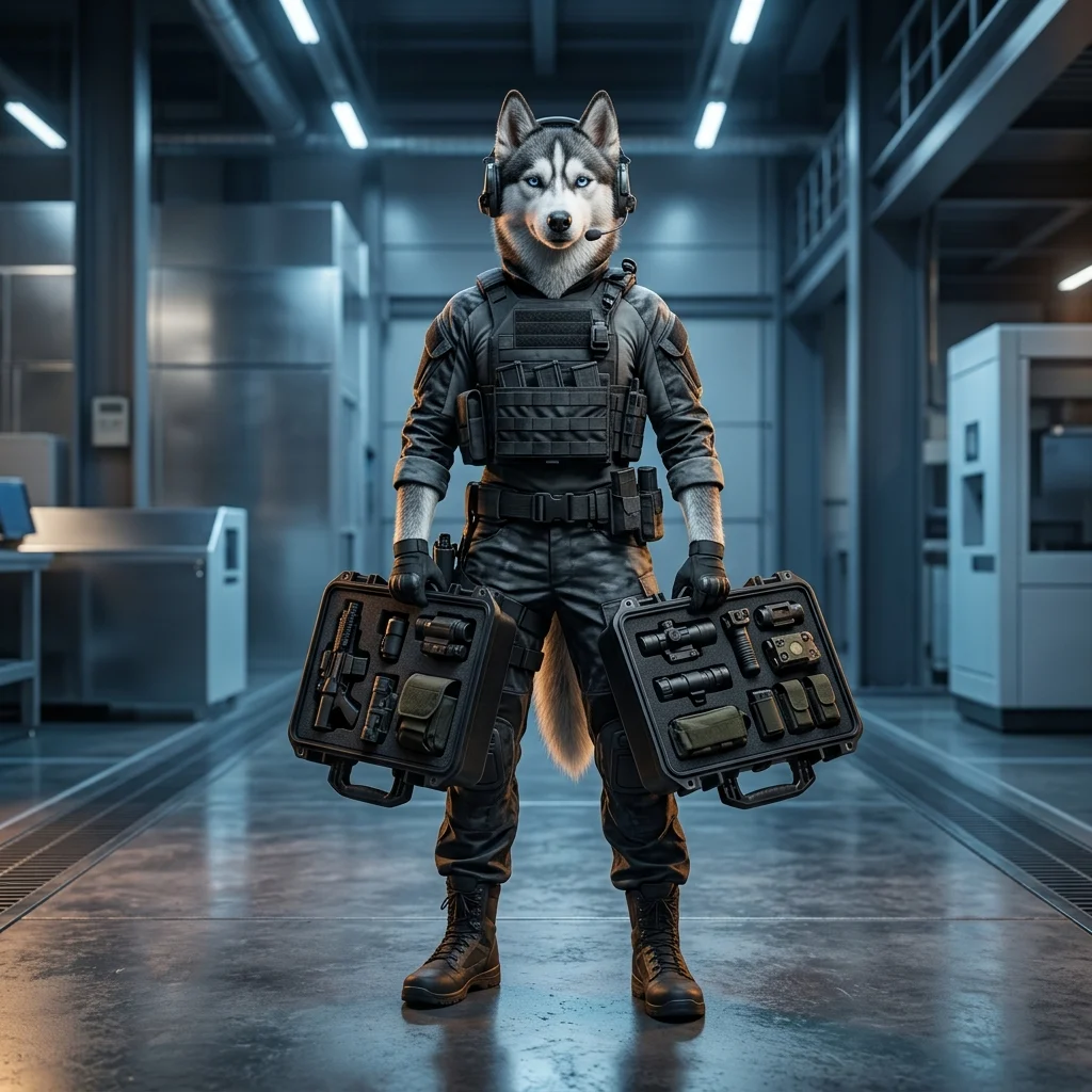 Arte promocional relacionada à solicitação de serviço personalizado Wardogs, sem texto legível ou sinais visíveis.