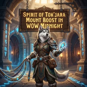 Promotional image for the Spirit of Tok’jara Mount Boost service in WoW Midnight.