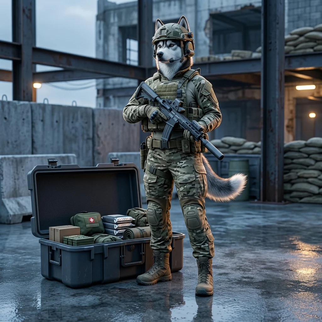 Atmosphärische Illustration zum Starter-Paket in Wardogs ohne lesbaren Text oder sichtbare Beschilderung.