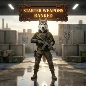 Promotional image for Starter Weapons Ranked in WARDOGS, presenting a ranking-focused guide to starter weapons.