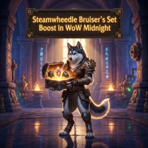 Promotional image for the Steamwheedle Bruiser’s Set Boost in WoW Midnight service