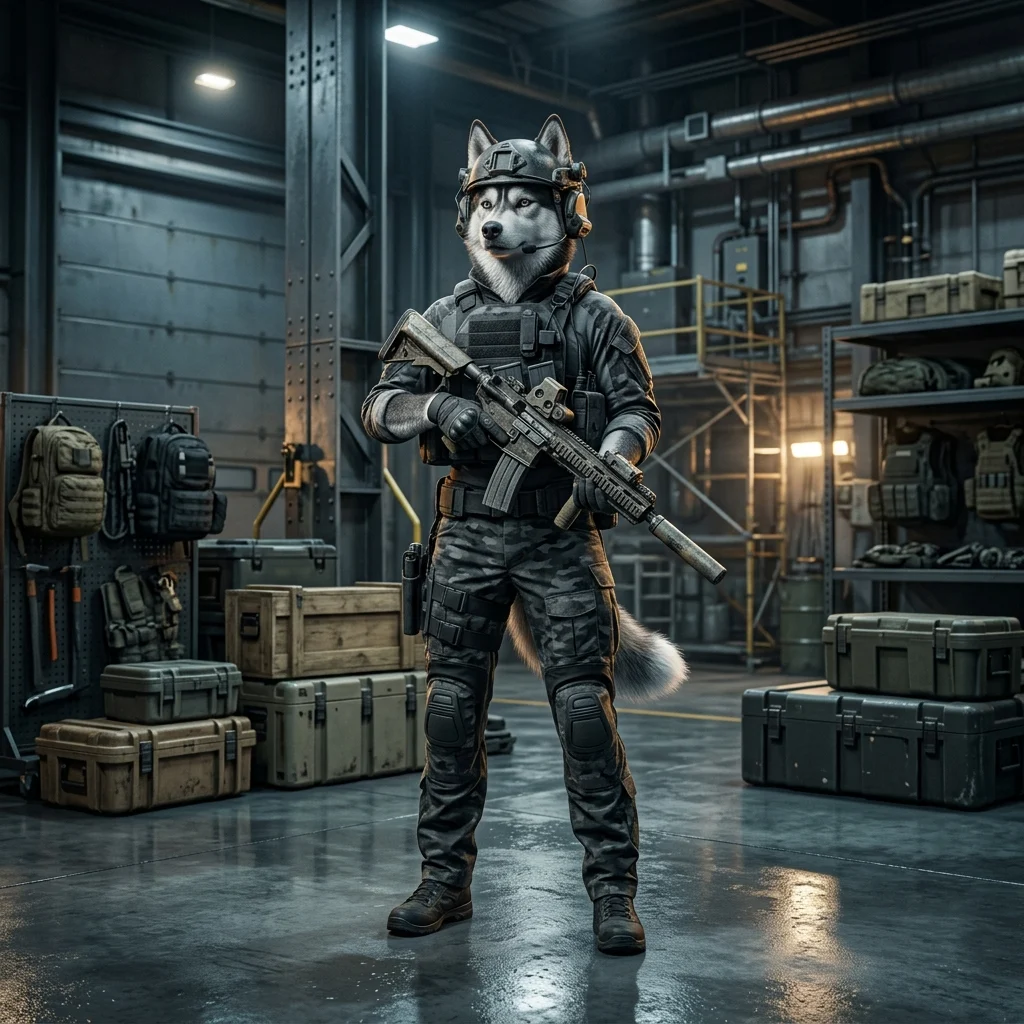 Myndskreyting fyrir stigunarþjónustu í Wardogs, án sýnilegs texta eða skilta.