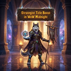 Promotional image for Strategist Title Boost in WoW Midnight, a service focused on the Strategist title in WoW Midnight.
