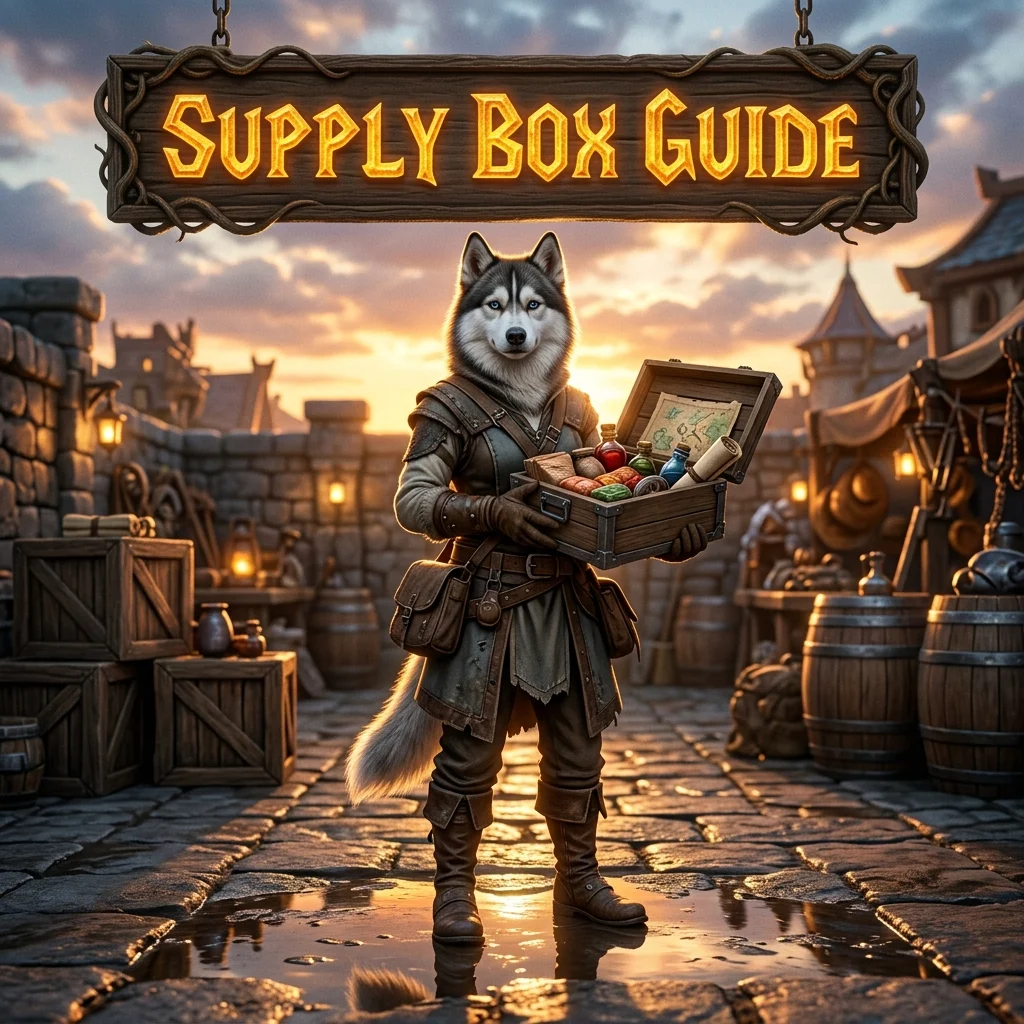 Promotional image for the Supply Box Guide in WoW Forever, representing a focused guide product about supply box information in the game
