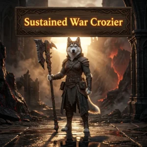 Promotional image for the Sustained War Crozier Boost in Diablo 4 service