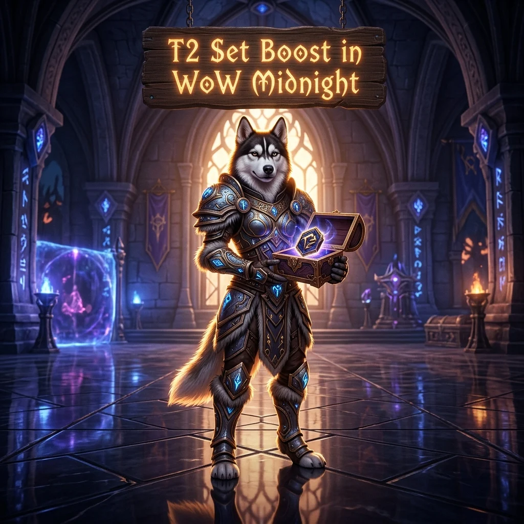 Promotional image representing the T2 Set Boost in WoW Midnight service in World of Warcraft: Midnight.