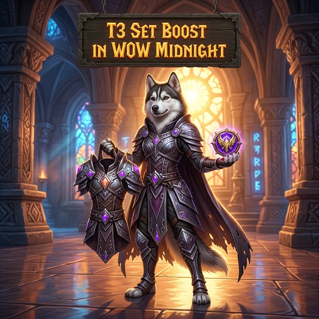 Promotional image for the T3 Set Boost in WoW Midnight service in the World of Warcraft: Midnight context