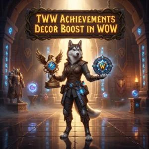Promotional image for the TWW Achievements Decor Boost in WoW service