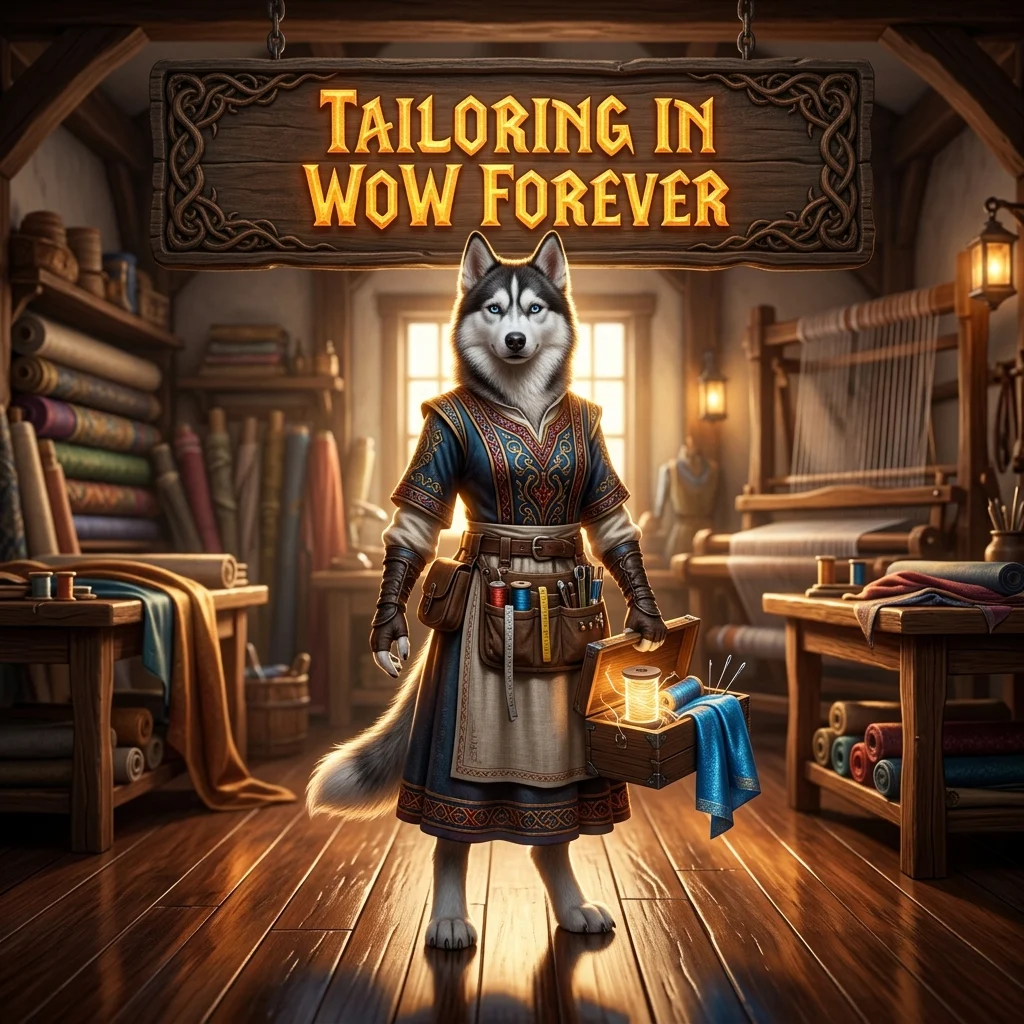 Promotional image representing the Tailoring Boost service in WoW Forever
