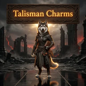 Promotional image for the Talisman Charms Boost service in Diablo 4, focused on a boost for talisman charms.