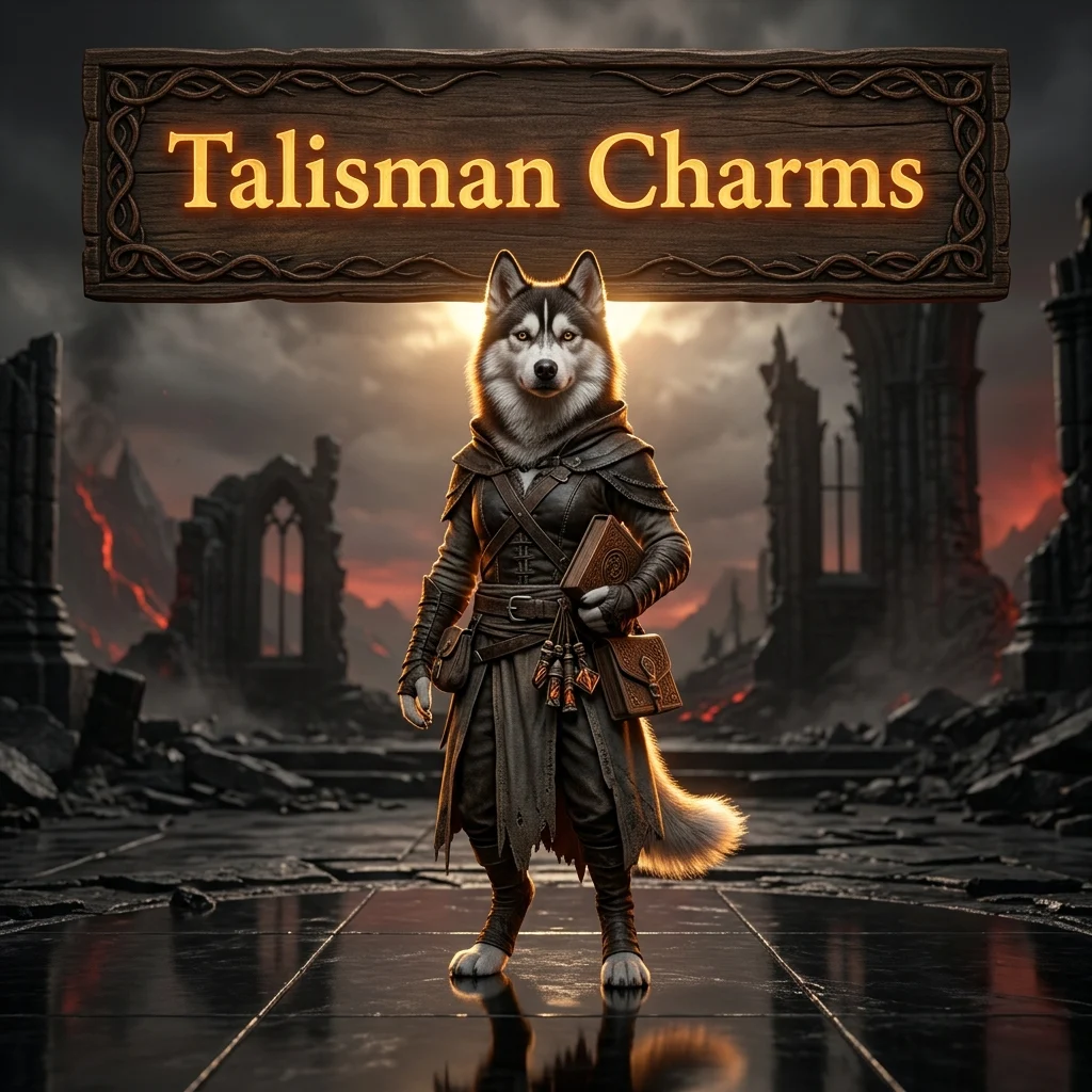 Promotional image for the Talisman Charms Boost service in Diablo 4, focused on a boost for talisman charms.