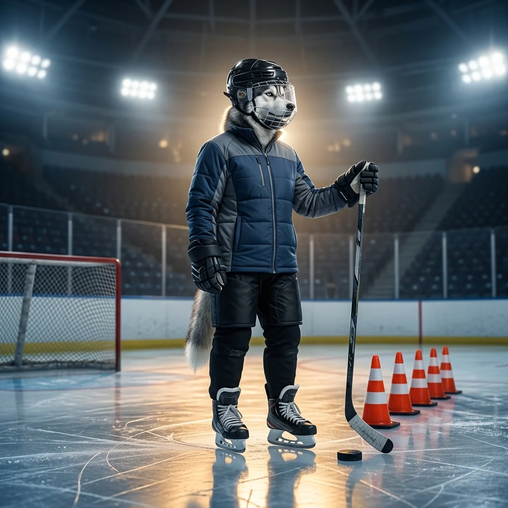 NHL-i juhendite teemaline illustratsioon, mis tutvustab jäähoki mängu.