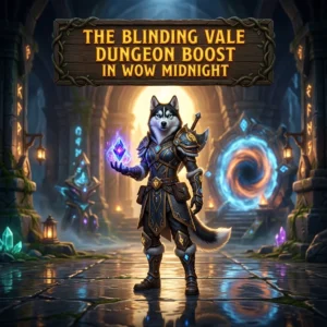 Promotional image representing The Blinding Vale Dungeon Boost in WoW Midnight.