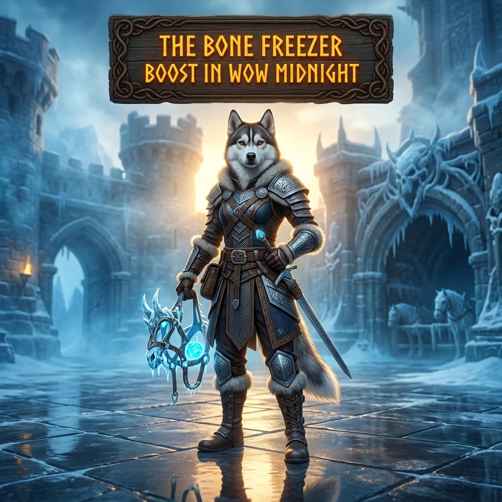 Promotional image for The Bone Freezer Mount Boost in WoW Midnight service