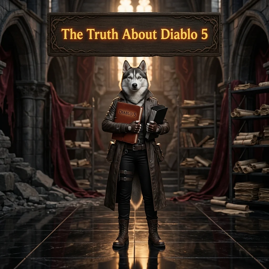 Square promotional image for The Truth About Diablo 5, presenting the product by its exact title and Diablo 5 subject.