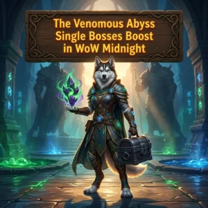 Promotional image for The Venomous Abyss Single Bosses Boost in WoW Midnight, a service focused on single-boss boosting.
