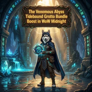 Promotional image for The Venomous Abyss Tidebound Grotto Bundle Boost service in World of Warcraft: Midnight.