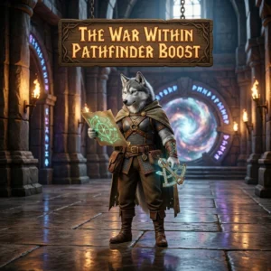 Promotional image for The War Within Pathfinder Boost, a service focused on the Pathfinder boost for The War Within.