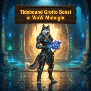 Promotional image for Tidebound Grotto Boost in WoW Midnight, representing the named boost service.