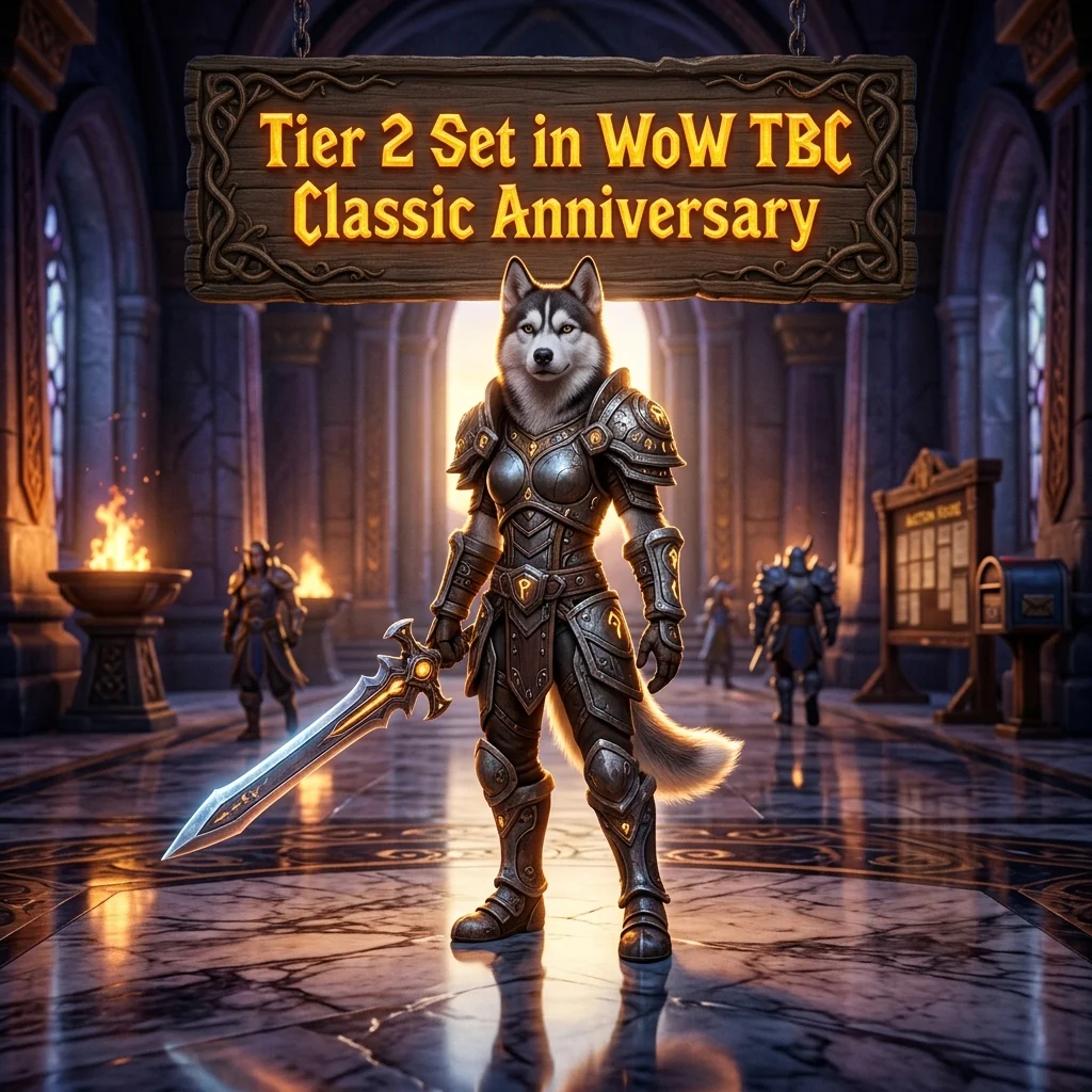 Promotional image for Tier 2 Set Boost in WoW TBC Classic Anniversary, showing the service focused on Tier 2 set progression in WoW TBC Classic Anniversary.