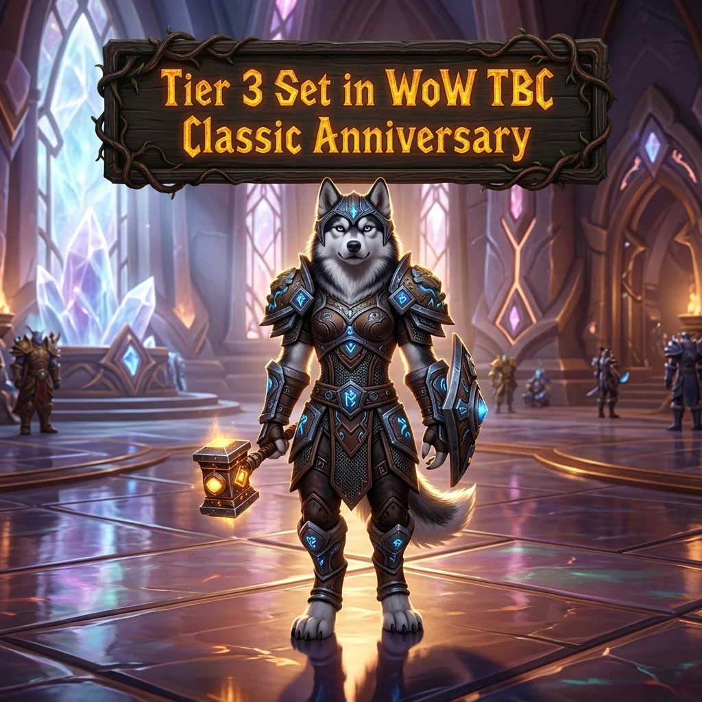 Promotional image for Tier 3 Set Boost in WoW TBC Classic Anniversary, showing the service offered for World of Warcraft TBC Classic Anniversary players.