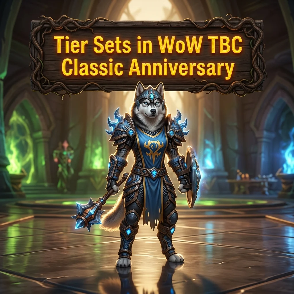 Promotional image for Tier Sets Boost in WoW TBC Classic Anniversary, representing tier set progression support in The Burning Crusade Classic Anniversary.