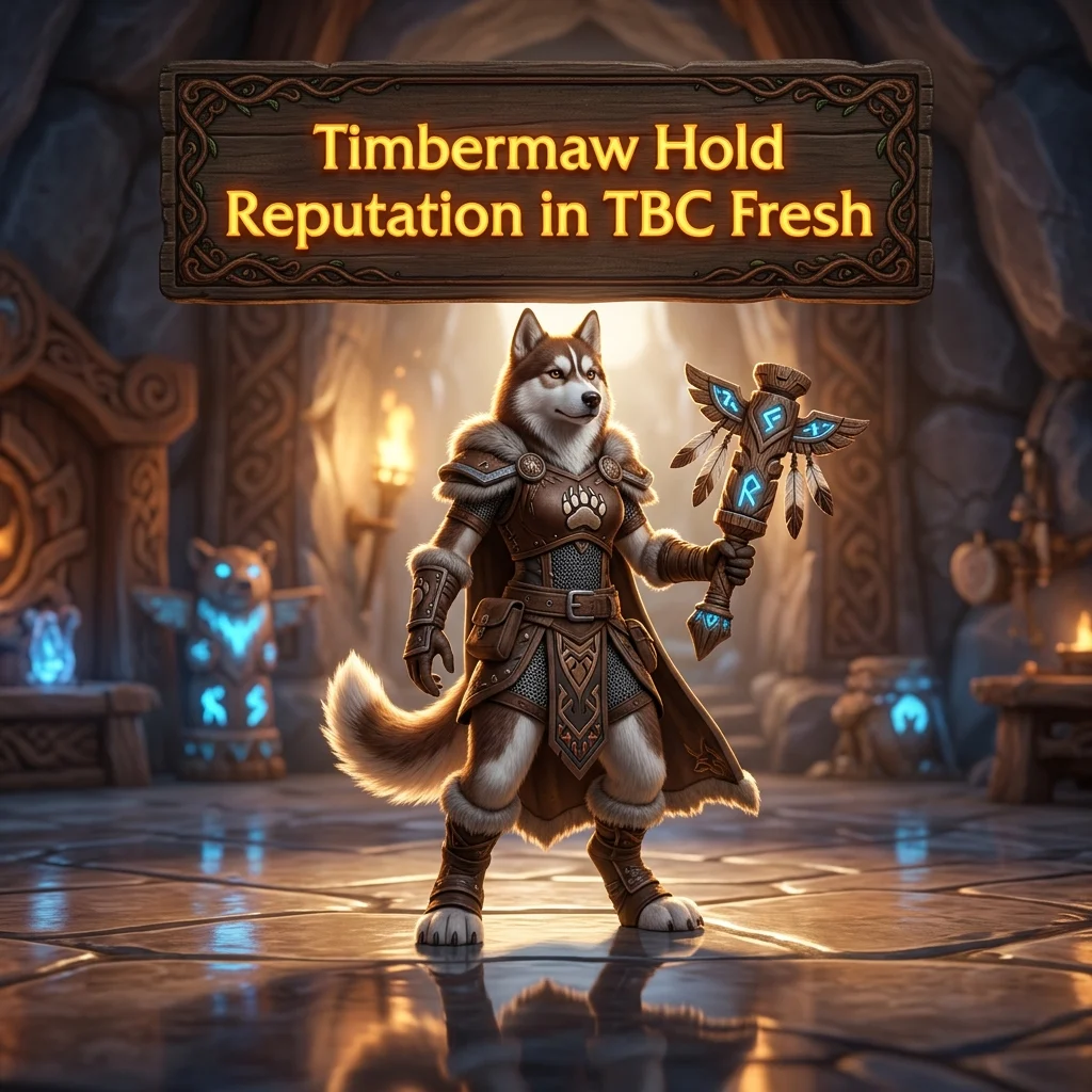 Promotional image for Timbermaw Hold Reputation Boost in WoW TBC Classic Anniversary, showing the service for World of Warcraft players.