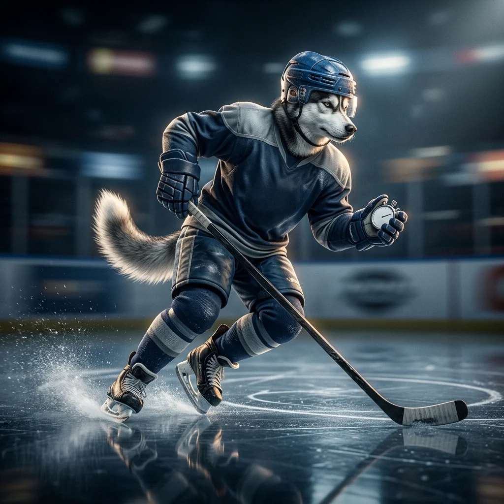 Illustration af et tidsbegrænset boost i NHL uden synlig tekst eller skiltning.