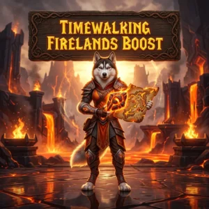 Promotional image representing the Timewalking Firelands Boost service offering.