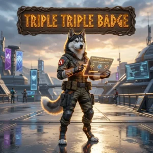 Promotional image representing the Triple Triple Badge Boost in Apex Legends service.