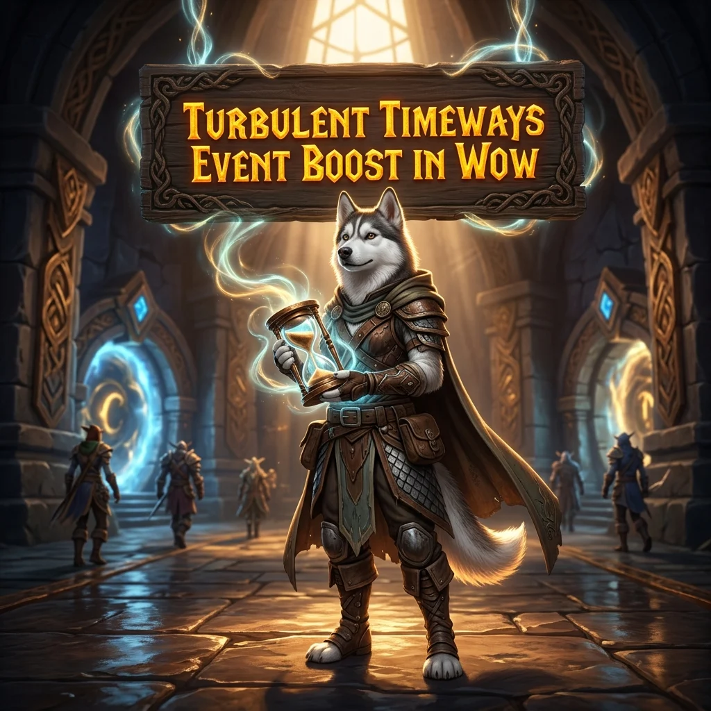 Promotional image for the Turbulent Timeways Event Boost in WoW service
