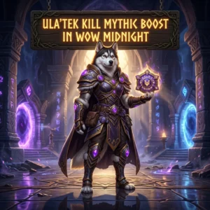 Promotional image for Ula’tek Kill Mythic Boost in WoW Midnight, a service focused on the Ula’tek mythic kill.