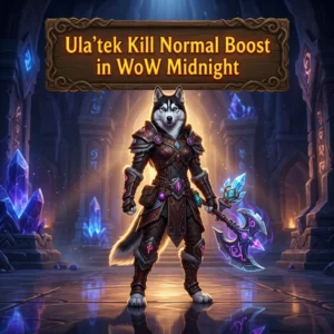 Promotional image for the Ula’tek Kill Normal Boost service in World of Warcraft: Midnight
