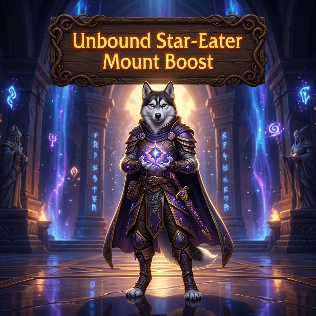 Promotional image for Unbound Star-Eater Mount Boost, a service focused on the Star-Eater mount boost.