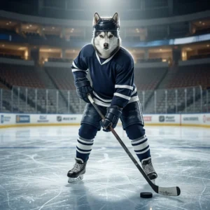 Ilustracja promująca usługi boostingu w grze National Hockey League, przedstawiająca ogólny motyw hokejowy bez czytelnych napisów.