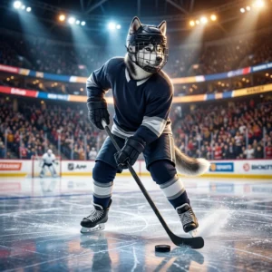 Žaidimų tematikos iliustracija, skirta valandiniam NHL boostui, be matomo teksto ar ženklų.
