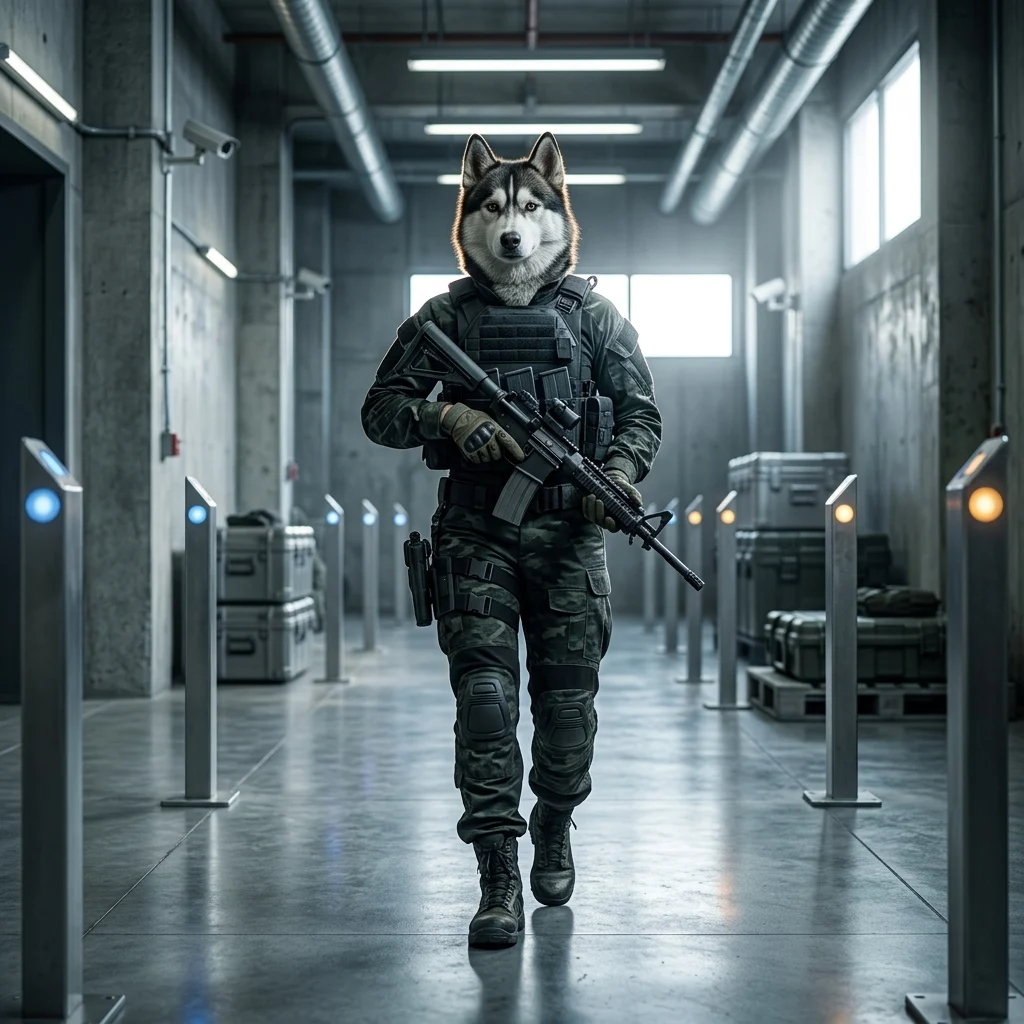 Promosionele kunswerk vir vlakverhoging-dienste in Wardogs, sonder leesbare teks of tekens.