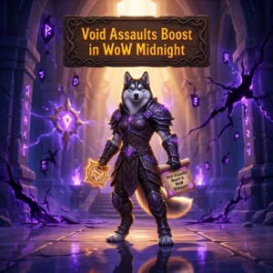 Promotional image representing the Void Assaults Boost service in World of Warcraft: Midnight