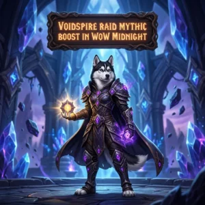Promotional image representing Voidspire Raid Mythic Boost in WoW Midnight.