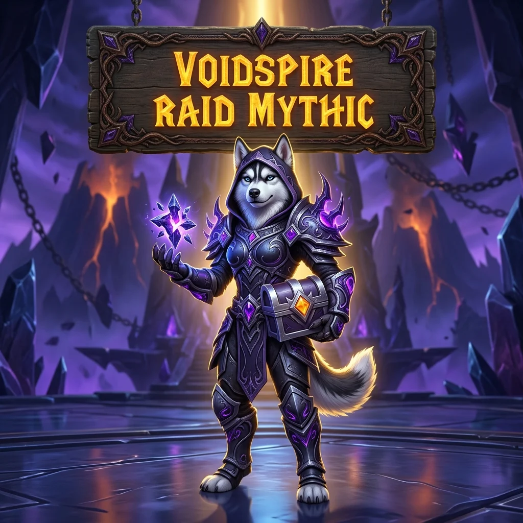 Promotional image for the Voidspire Raid Mythic Boost in WoW Midnight service