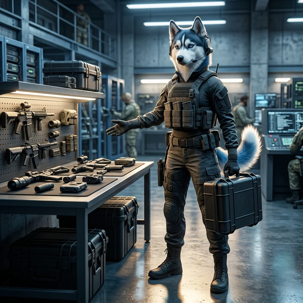 WarDogs کسٹم سروس کے لیے نمایاں آرٹ ورک، جس میں جنگی ماحول اور ایکشن پر مبنی بصری انداز دکھایا گیا ہے، بغیر کسی قابلِ مطالعہ متن یا نشان کے